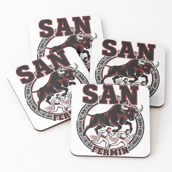 Item preview, San Fermin – Running of the Bulls Woodcut Badge designed and sold by DONOSTIADESIGN.