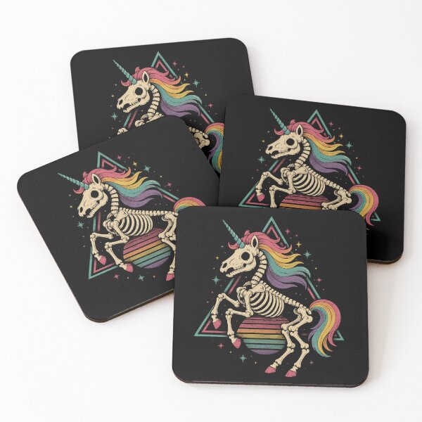 Item preview, Retro Rainbow Skeleton Unicorn Cosmic Fantasy  designed and sold by Moizento.