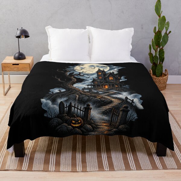 Item preview, Haunted House on the Hill – Gothic Halloween Mansion Art designed and sold by Stinky Lincy's Apparel Company.
