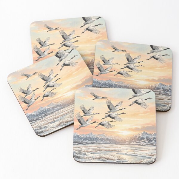 Item preview, Birds flying at dawn designed and sold by SoraPetals.