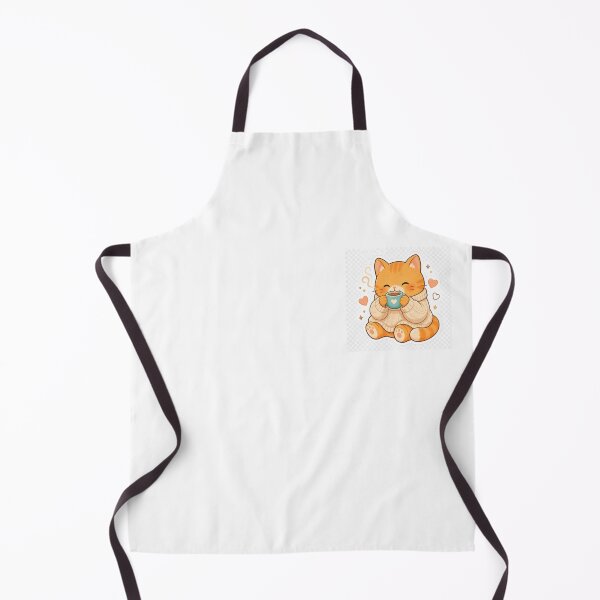 Item preview, Cute Orange Cat Coffee Sticker – Kawaii Cozy Cat Drinking Coffee designed and sold by SakuraHQ.