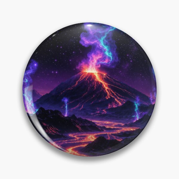 Item preview, Cosmic Neon Volcano Eruption Lava River Art designed and sold by Nexus Space.