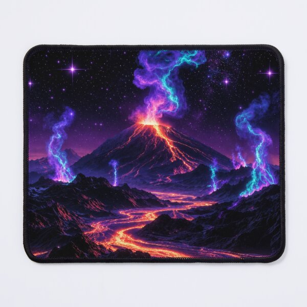 Item preview, Cosmic Neon Volcano Eruption Lava River Art designed and sold by Nexus Space.