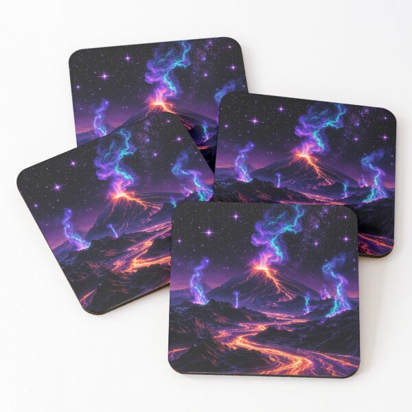 Item preview, Cosmic Neon Volcano Eruption Lava River Art designed and sold by Nexus Space.
