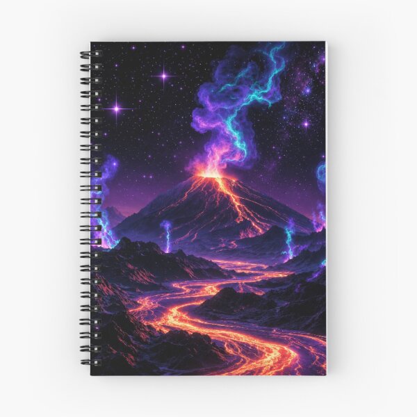 Item preview, Cosmic Neon Volcano Eruption Lava River Art designed and sold by Nexus Space.