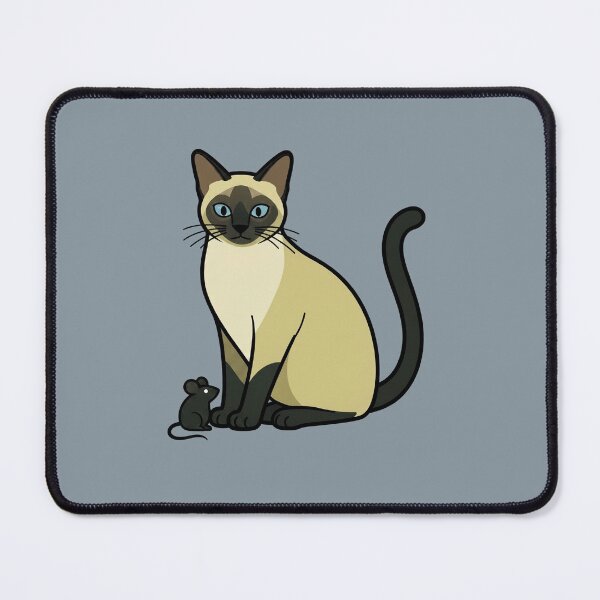 Item preview, Siamese Cat with Mouse - Cute Funny Siamese Cat Lover Art designed and sold by Pure Breed Studio.