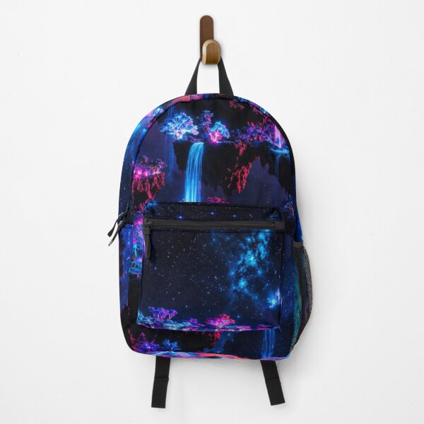 Item preview, Cosmic Floating Islands Neon Waterfall Galaxy Art designed and sold by Nexus Space.