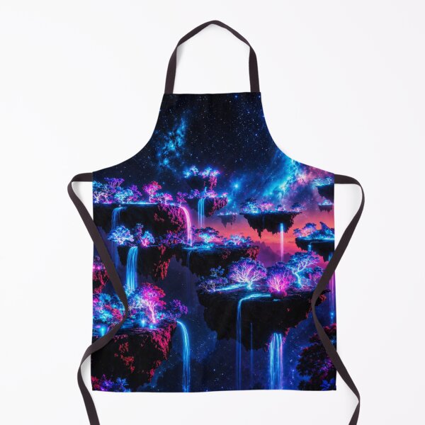 Item preview, Cosmic Floating Islands Neon Waterfall Galaxy Art designed and sold by Nexus Space.