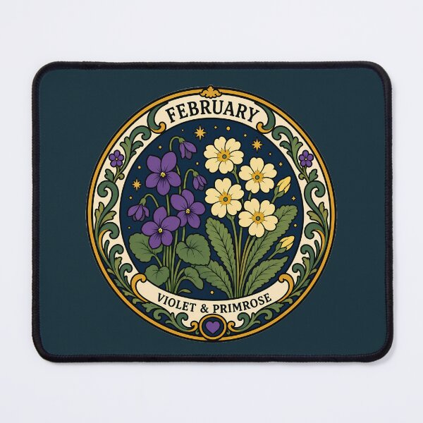 Item preview, February Birth Flowers - Violet & Primrose designed and sold by FloreDreamStudio.