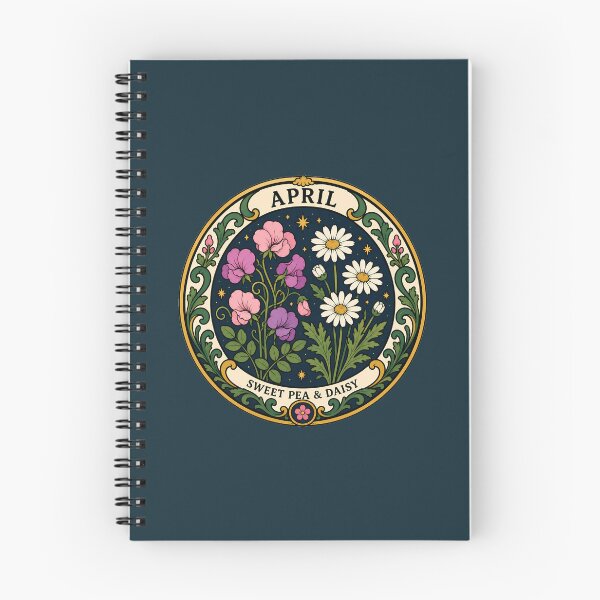 Item preview, April Birth Flowers - Sweet Pea & Daisy designed and sold by FloreDreamStudio.
