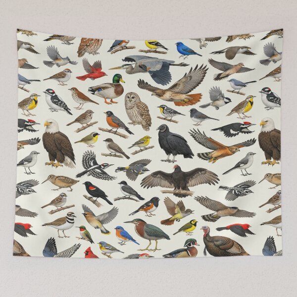 Item preview, Native Birds of Virginia Retro Identification Chart designed and sold by kakarikihill.