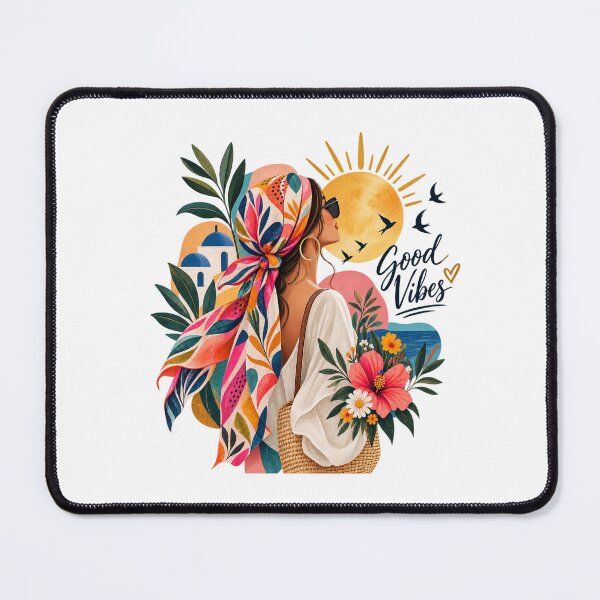 Item preview, Mediterranean Summer Girl Colorful Good Vibes designed and sold by RetroPop23.