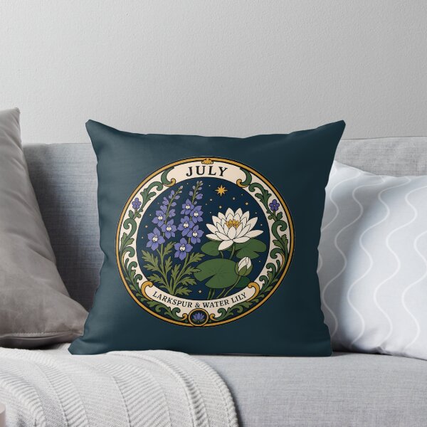 Item preview, July Birth Flowers - Larkspur & Water Lily designed and sold by FloreDreamStudio.