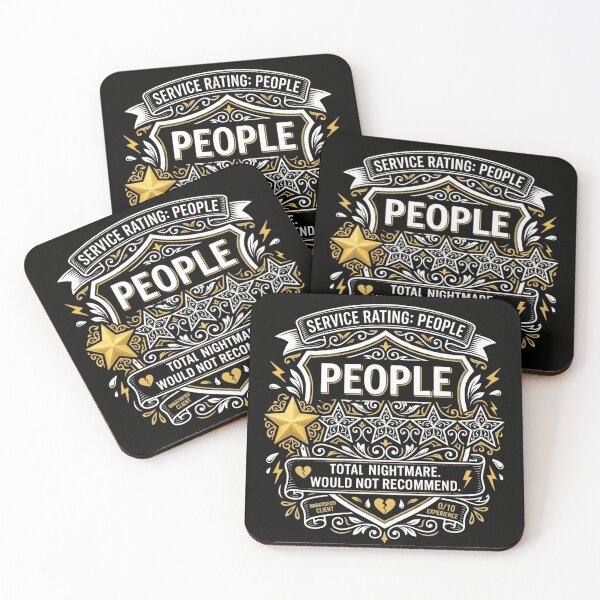 Item preview, Service Rating People Total Nightmare - Funny Introvert 1 Star Review designed and sold by Pixele.