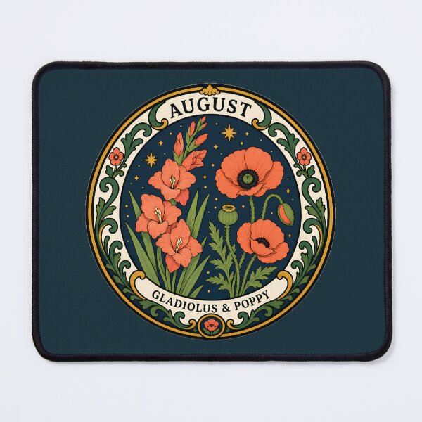 Item preview, August Birth Flowers - Gladiolus & Poppy designed and sold by FloreDreamStudio.