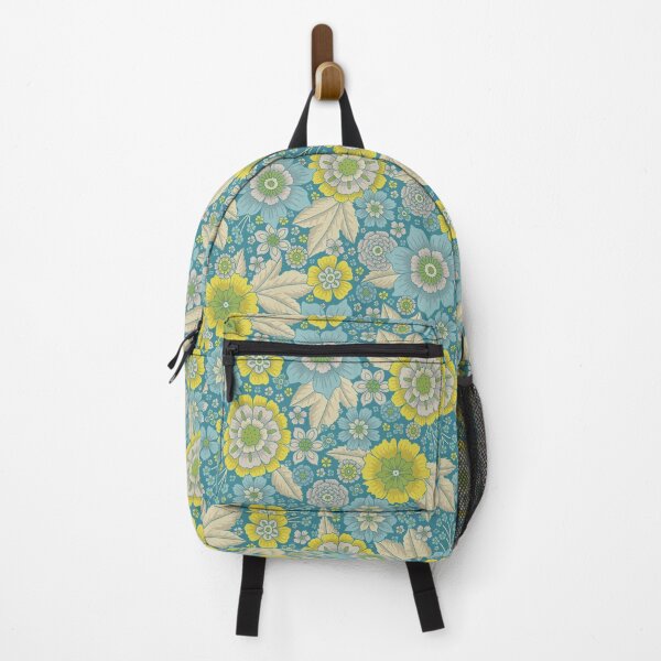 Item preview, Vintage Spring Floral in Turquoise Blue and Yellow designed and sold by somecallmebeth.