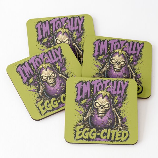 Item preview,  I'm Totally Egg-cited – Funny Zombie Eggplant Halloween Design designed and sold by Maria Garcia´s.