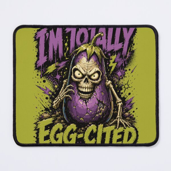 Item preview,  I'm Totally Egg-cited – Funny Zombie Eggplant Halloween Design designed and sold by Maria Garcia´s.