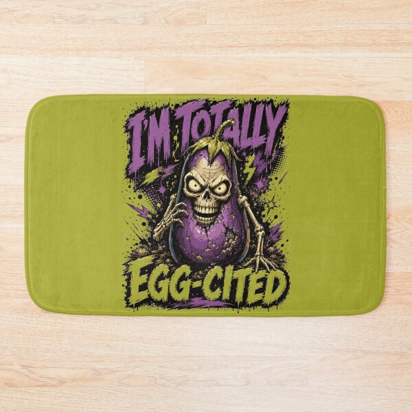 Item preview,  I'm Totally Egg-cited – Funny Zombie Eggplant Halloween Design designed and sold by Maria Garcia´s.