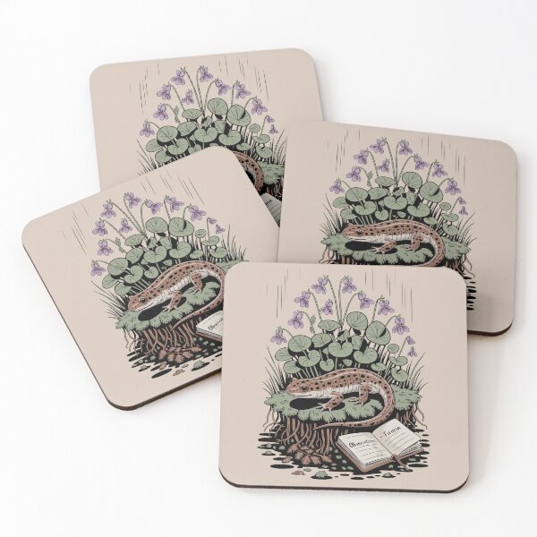 Item preview, Salamander and Wild Violets Nature Journal Art designed and sold by NuvoraNest.
