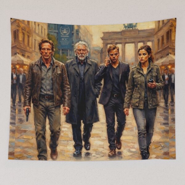 Item preview, Crossing Lines Crime Drama Fine Art Tribute designed and sold by Art's Diner.
