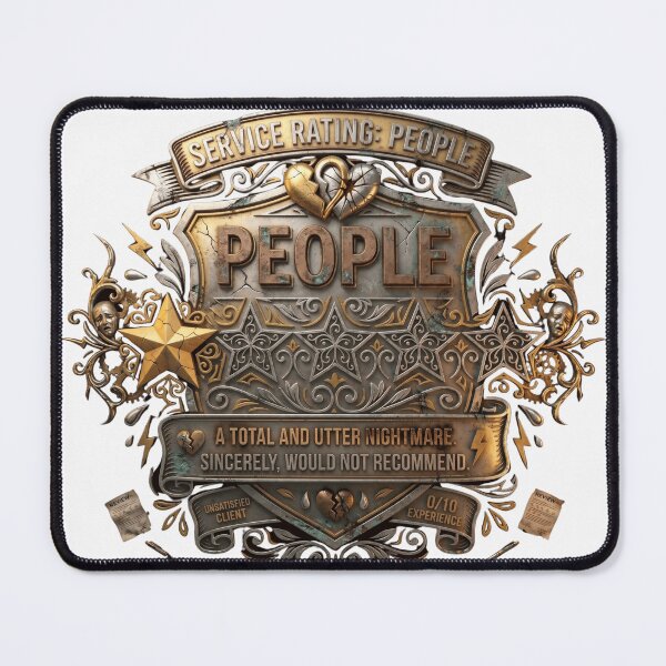 Item preview, Service Rating People Total Nightmare - Sarcastic 3D Vintage Badge designed and sold by Pixele.