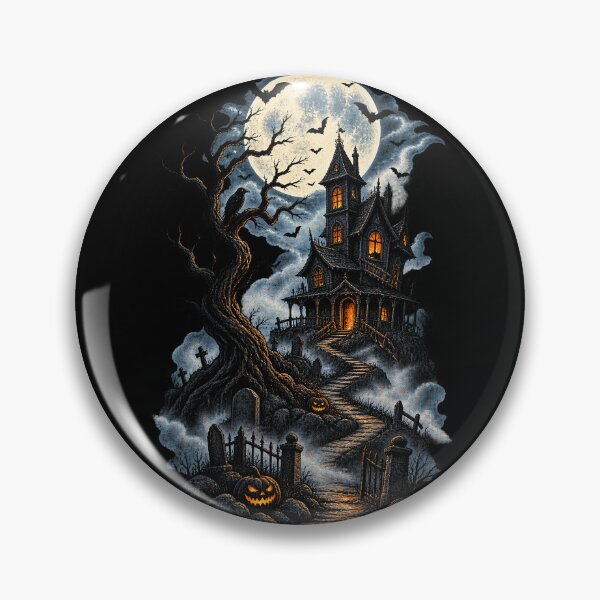 Item preview, Haunted House on the Hill – Gothic Halloween Mansion Art designed and sold by Stinky Lincy's Apparel Company.