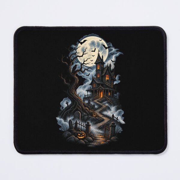 Item preview, Haunted House on the Hill – Gothic Halloween Mansion Art designed and sold by Stinky Lincy's Apparel Company.