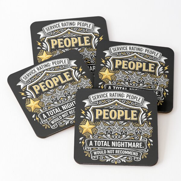 Item preview, Service Rating People A Total Nightmare - Funny Introvert 1 Star Review designed and sold by Pixele.