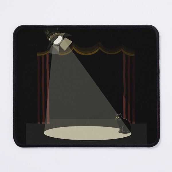 Item preview, Black Cat in the Spotlight – Mysterious Theater designed and sold by Sfumata Illustration.