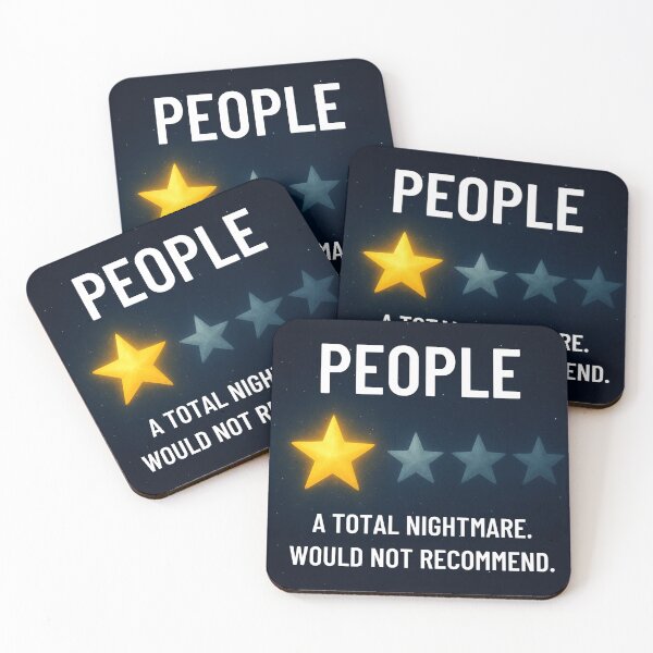 Item preview, People A Total Nightmare - Funny Introvert 1 Star Review Space Design designed and sold by Pixele.
