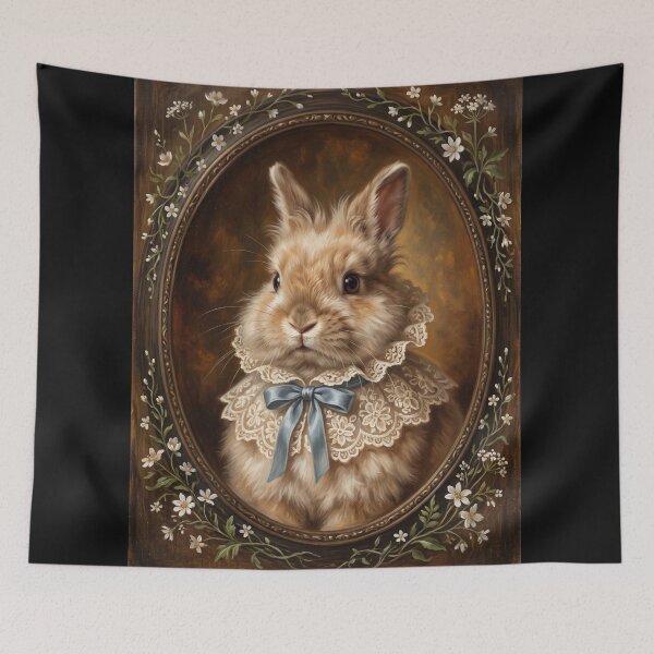 Item preview, Royal Bunny Lace Blue Ribbon designed and sold by The Real Beast Art.