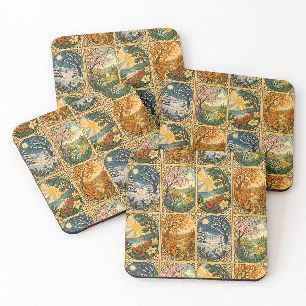 Item preview, Four Seasons - Art Nouveau designed and sold by FloreDreamStudio.