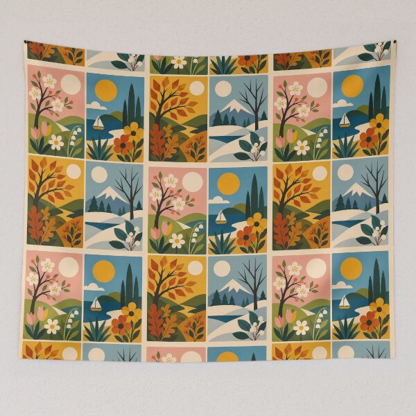 Item preview, Four Seasons - Mid century modern designed and sold by FloreDreamStudio.