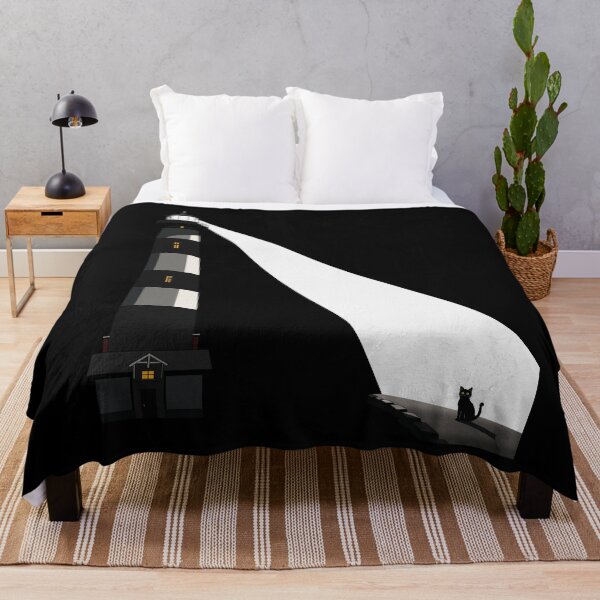Item preview, Black Cat Lighthouse – Mysterious Night Light designed and sold by Sfumata Illustration.