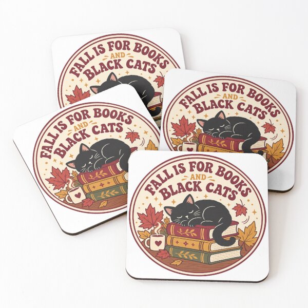 Item preview, Fall Reading Black Cat Book Lover Badge designed and sold by NeoSakura.