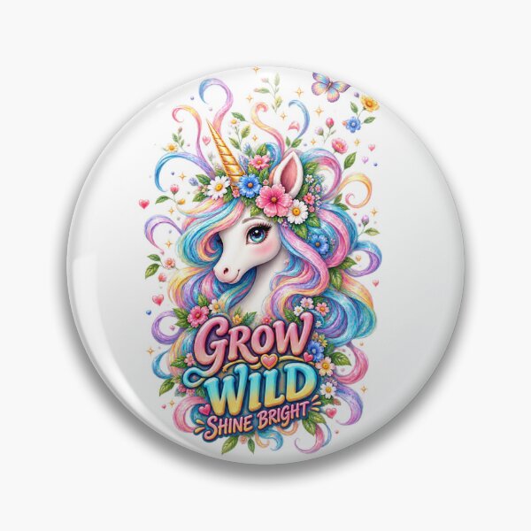 Item preview, Grow Wild Shine Bright Unicorn – Pastel Rainbow Floral Fantasy designed and sold by Williams Anderson.