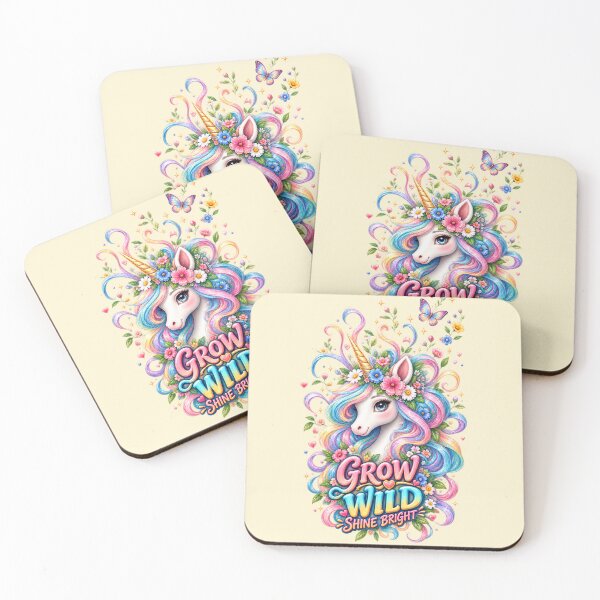 Item preview, Grow Wild Shine Bright Unicorn – Pastel Rainbow Floral Fantasy designed and sold by Williams Anderson.