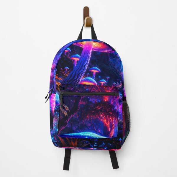 Item preview, Bioluminescent Neon Mushroom Forest River Nightscape designed and sold by Nexus Space.