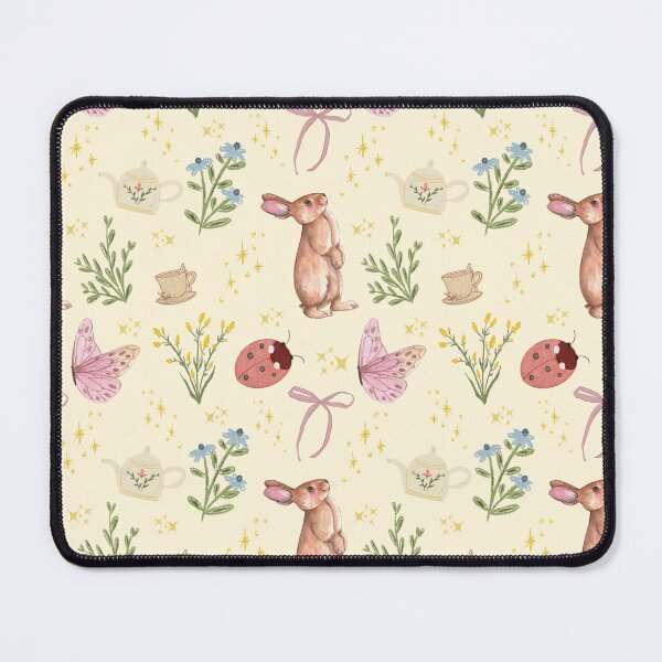 Item preview, Cottagecore Bunny Flowers Seamless Pattern designed and sold by zeelv.