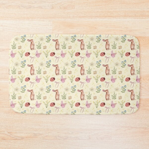 Item preview, Cottagecore Bunny Flowers Seamless Pattern designed and sold by zeelv.