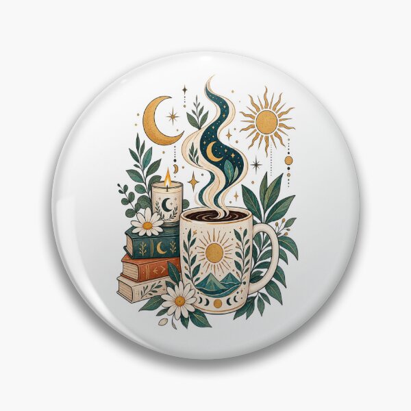 Item preview, Celestial Coffee  Sun Moon Botanical Mug designed and sold by RetroPop23.