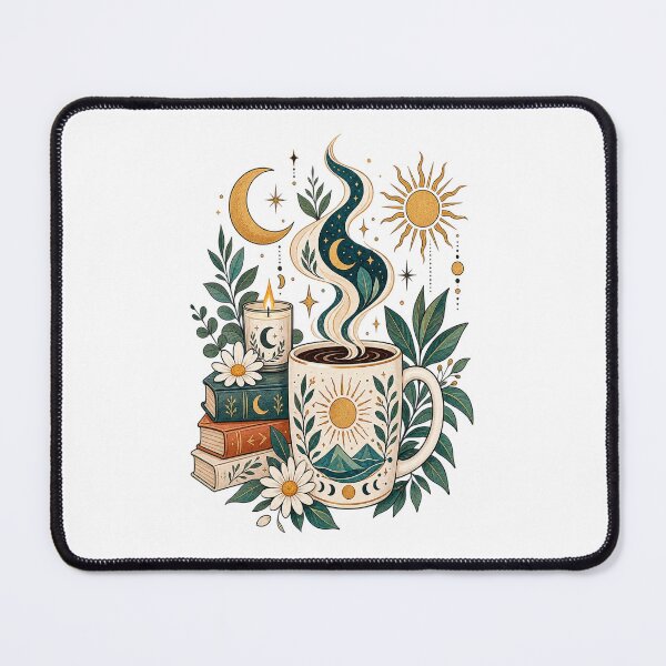 Item preview, Celestial Coffee Sun Moon Botanical Mug designed and sold by RetroPop23.
