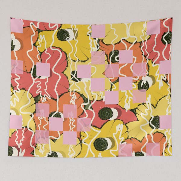 Item preview, Contemporary Citrus Blooms in Orange and Pink designed and sold by Deutschic.