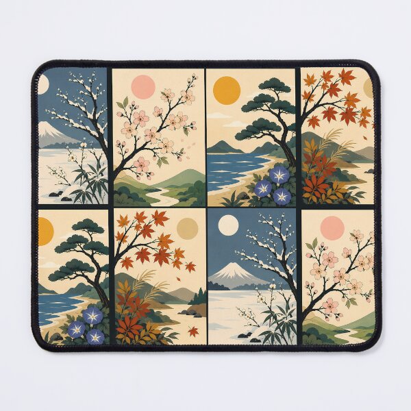 Item preview, Four Seasons - Minimalist Japanese illustration designed and sold by FloreDreamStudio.