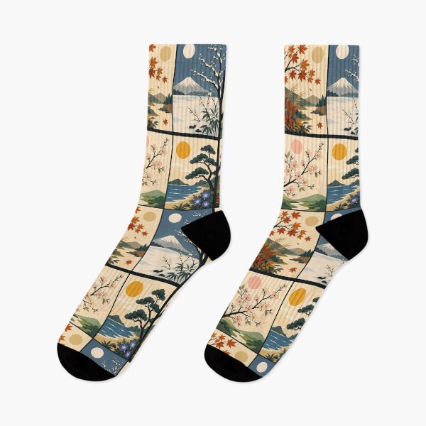 Item preview, Four Seasons - Minimalist Japanese illustration designed and sold by FloreDreamStudio.