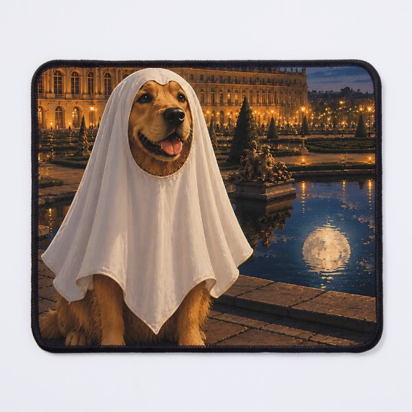Item preview, Ghostly Golden Retriever in Versailles under a full moon designed and sold by Nomad-Paws.
