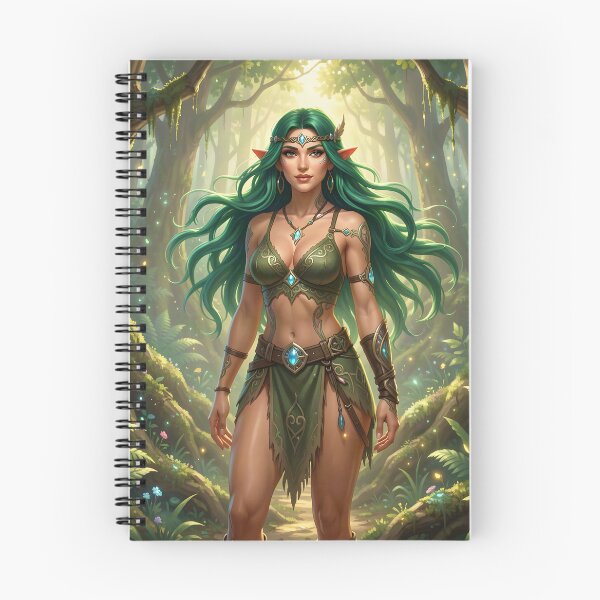 Item preview, Green Haired Elf Druid Woman in Forest designed and sold by Prestons Corner.