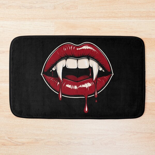 Item preview, Vampire Lips & Fangs – Gothic Red Lips Horror Art designed and sold by Stinky Lincy's Apparel Company.