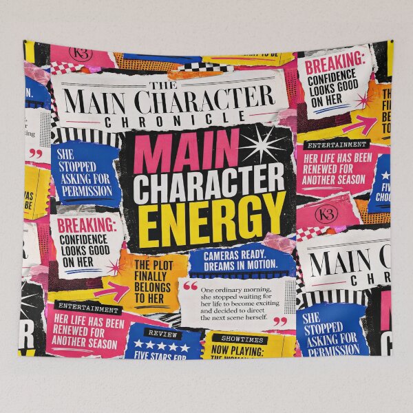 Item preview, Colorful Main Character Empowerment Newspaper Collage designed and sold by K3DreamKreations .